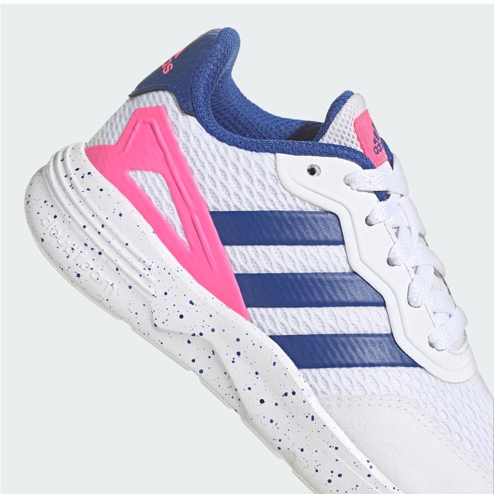 Adidas Kids' White, Blue, and Pink Sneakers - Picture 4 of 8